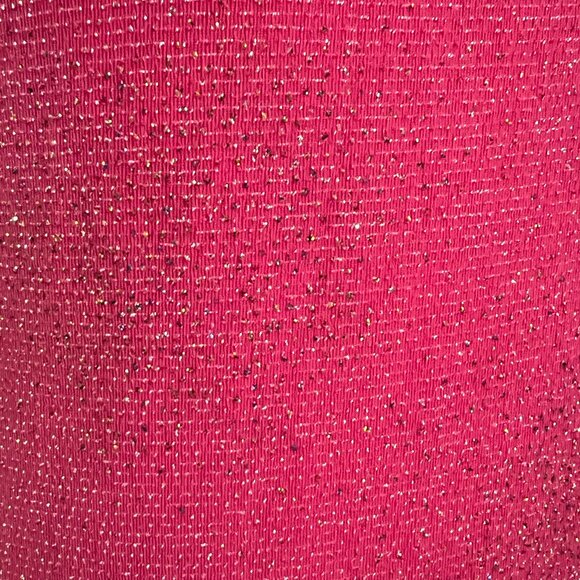 Vintage Rebecca USA Pink Glitter Maxi Evening Gown M – 90s Sparkle Spaghetti - Picture 4 of 11